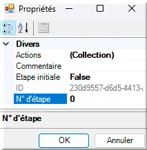 Propriétés d'étape